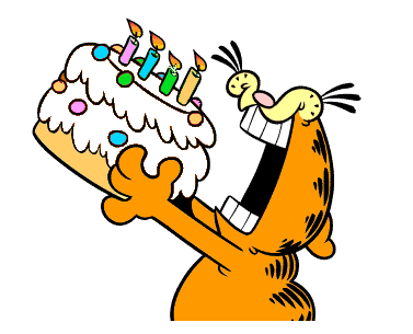 Birthday Cake Clip  Free on Garfield Clipart   Animations   Cartoon Graphics