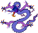 Blue and purple dragons