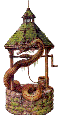 Snake dragon in a well
