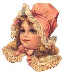 Victorian girl in a pink bonnet