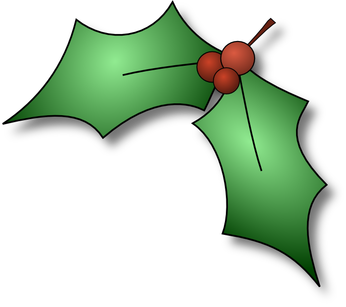 free clipart christmas holly leaves - photo #10