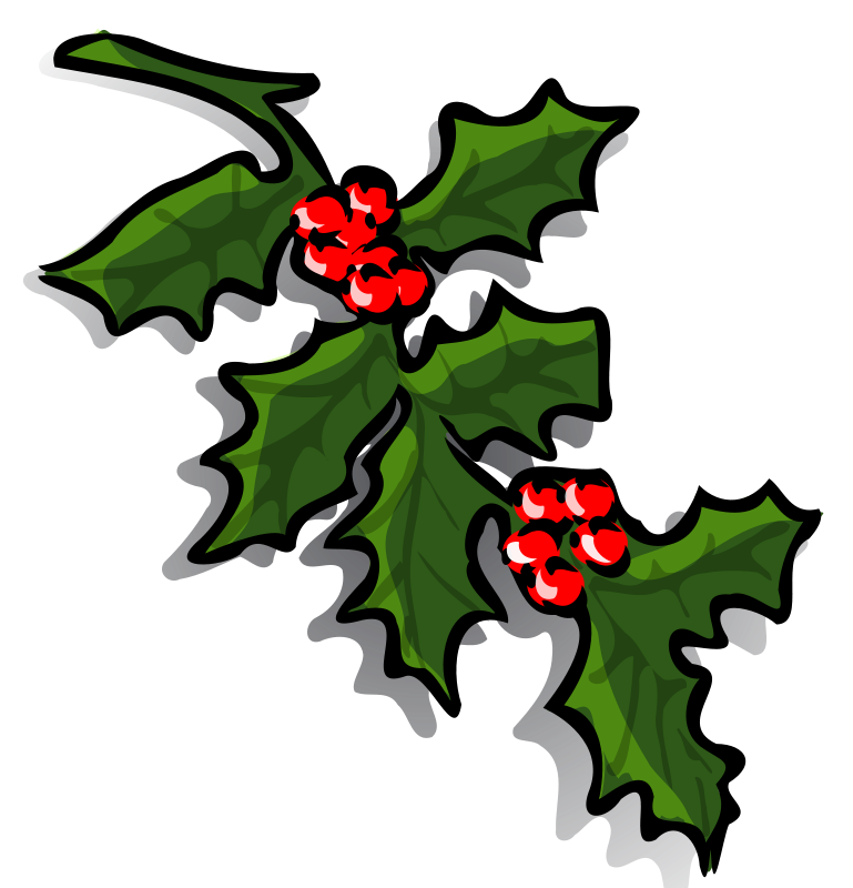 Graphics Of Christmas Wreaths And Holly Sprigs