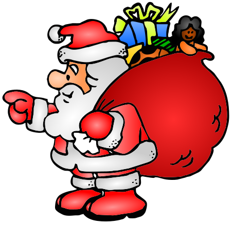Christmas Pics on Very Large Image Of Santa Holding His Sac Overflowing With Toys