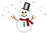 Snowman Surrounded By Snowflakes