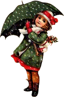 victorian christmas clipart young girl in snow