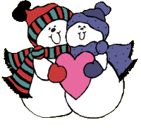 Romantic snow couple