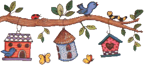 Birdhouses on a tree branch