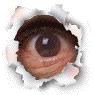 eye looking through a hole