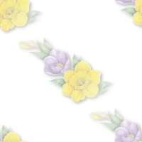 yellow and lilac floral print