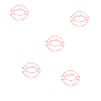 lip outlines giving a kiss