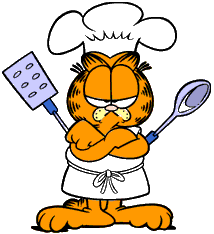 Chef Garfield, the unhappy cook