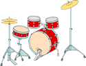 red drummer set