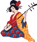 geisha playing a shamisen