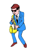 animation of a cool saxaphonist