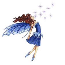 blue butterfly winged fairy woman