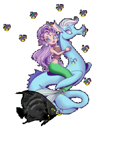 mermaid riding a seahorse