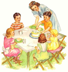 vintage birthday party clipart