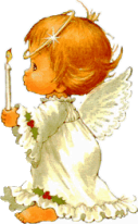 angelic baby with lit candle