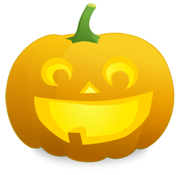 Very happy carved pumpkin