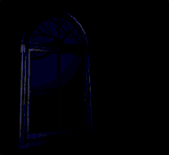 ghostly figure peeking in window