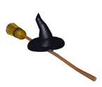 witch hat and broom