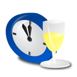 Clock and champagne