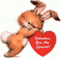 adorable bunny holding a valentine card