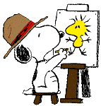 snoopy at the easel