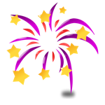 Purple Fireworks With Stars