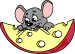 Animated Mouse Eating Cheese