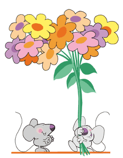 mice with flowers