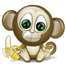 Baby Monkey With Banana