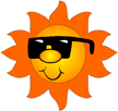 cool sun with sunglasses