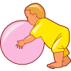 toddler blaying with ball